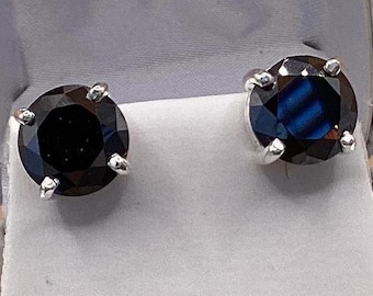 Black Diamond Earrings Natural Untreated 6ct Diamond Stud Earrings Diamond Certification 3ct Each Round Fancy Black Diamond Birthday Gift