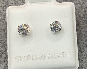 4 mm Runde CZ Ohrringe 1/2 ct Cubic Zirkonia Ohrringe Moissanite Ohrringe Lab Zuchtdiamant Ohrringe Geschenk 1/2ct Ohrringej