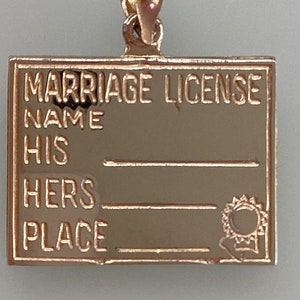 14k zawieszka charms ślub licencja majątek ciężki urok majątek rocznica prezent vintage ślub wieczór panieński prezent zaręczyny