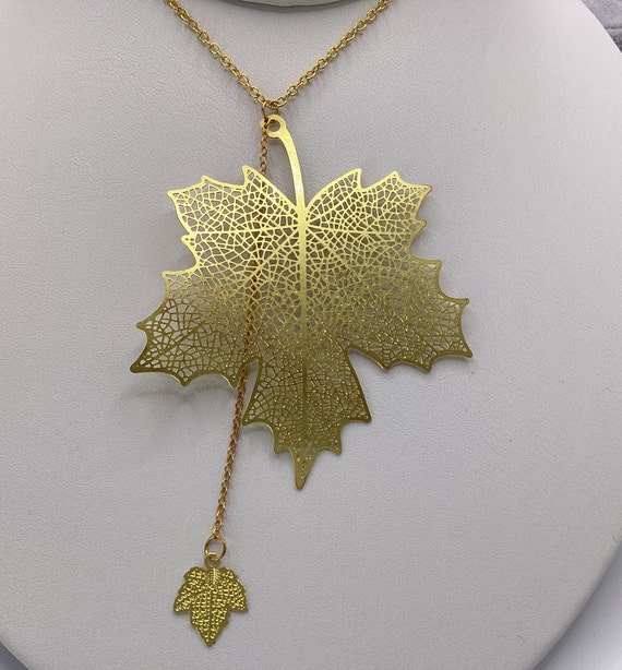 Large Maple Leaf Swarowski Necklace Large Maple Leaf Swarowski Necklace