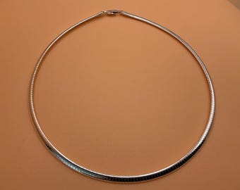 4mm Omega Necklace Omega Choker 925 Italy Sterling Silver Omega Pendant Necklace 18 inch Choker Fine Italy Silver Birthday Gift