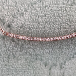 Diamond Necklace Rose Gold Sterling Silver Necklace 16 inch Moissanite Lab Grown Diamond April Birthstone Birthday Gift