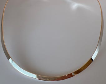 Silver Collar Choker 4mm Flat 925 Sterling Silver Collar 18 inch Open Back Pendant Slide Fine Italy Silver Birthday Gift Cuff Necklace