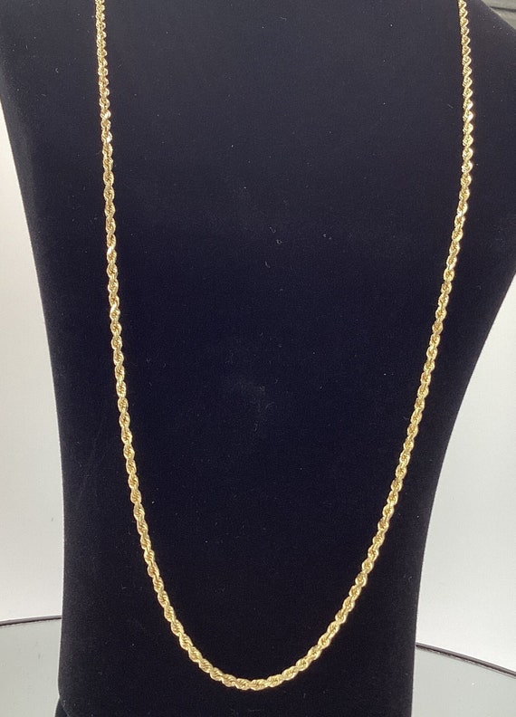 14k Rope Chain Vintage 2mm Rope Necklace Estate 22