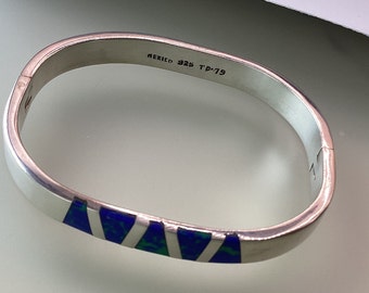 Antique Square Bangle Bracelet 925 Mexico TD-79 Mark Estate