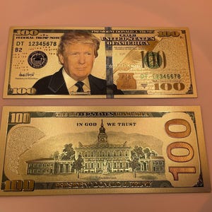 President Donald Trump 24k 3D Fathers Day Collectible Souvenir Money POTUS
