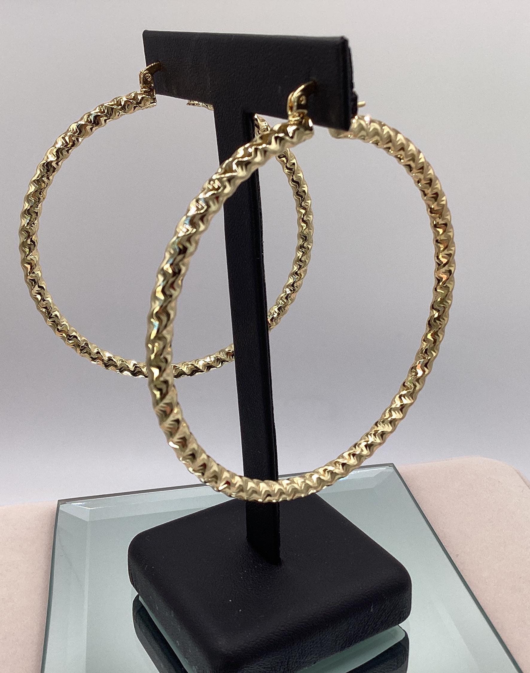 14k Gold Hoop Earrings Large 60mm Hoop Earrings 14k Yellow Gold Filled Hoops Large Jennifer Lopez Latino Hoops Birthday Gift