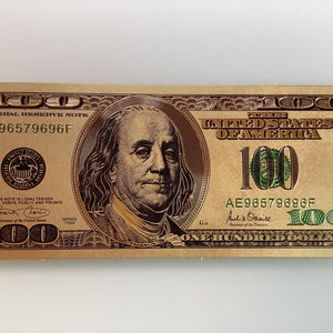 24k Goldfolie 3D Gold 100 Bill Benjamin Franklin 24k 100 Bill Herren Geschenk Souvenir Dad Geschenk Sammlergeschenk Souvenir Geldgeschenk Gold Bill