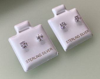 PANDOCCI 2020 - Orecchini a cerchio quadrati in argento sterling con zirconia cubica trasparente, per donna, per braccialetti Pandora originali