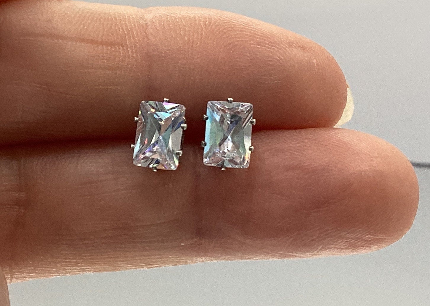 2 carat Radiant Cut Cubic Zirconia Earrings April Birthday Wedding Earrings Anniversary Gift Moissanite Lab Grown Diamond Mom Gift Dad Gift