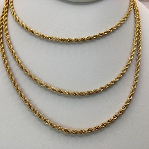 Rope Necklace 14k 3mm Rope Chain 18 inch Gold Filled Rope Chain 14k Gold Filled Rope Necklace Unisex Gift for Dad Unisex Birthday Gift