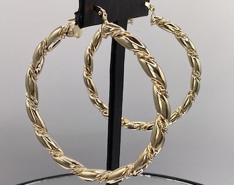 14k Hoop Earrings 60mm San Marco Twisted San Marco Hoops Gold Filled