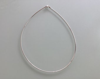 Omega Necklace Italian Sterling Silver Omega Necklace Omega Choker Necklace 2mm Omega Wire Necklace Pendant or Omega Slide Gift