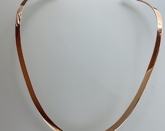 14k Choker Necklace !! Rare ! Estate Solid 14k Collar Cuff Vintage Necklace Italian Designer John Antencio Cuff Necklace Anniversary Gift