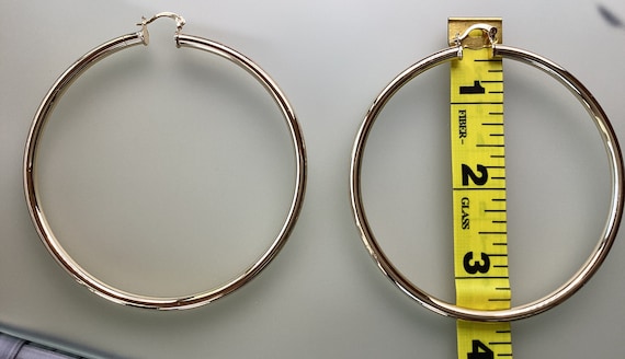 14k Gold Hoop Earrings Ex-large 80mm Gold Filled Hoops 4mm Thick