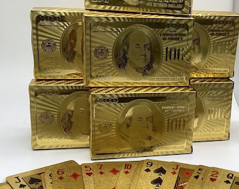 Luxury Playing Cards Unique Gift Idea 24k Gold Foil Poker Playing Cards Gift for Him Casino Cards Dad Gift Best Man Groomsmen