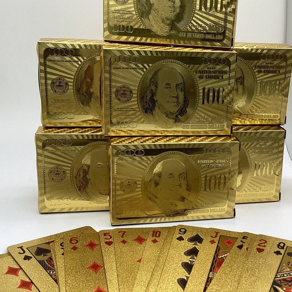 Luxury Playing Cards Unique Gift Idea 24k Gold Foil Poker Playing Cards Gift for Him Casino Cards