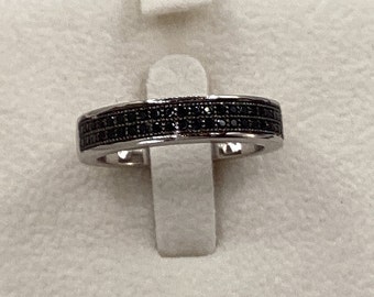 Black Onyx Band Anniversary Band  Black Onyx Stacking Band Black Wedding Gift Anniversary Black Wedding Band Black Onyx Band Gift