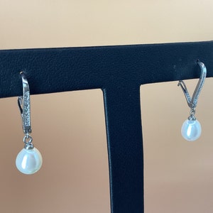 Pearl Dangle Earrings Freshwater Pearl Earrings Lever Back Pearl Earrings June Birthstone June Wedding Earrings June Birthday Gift