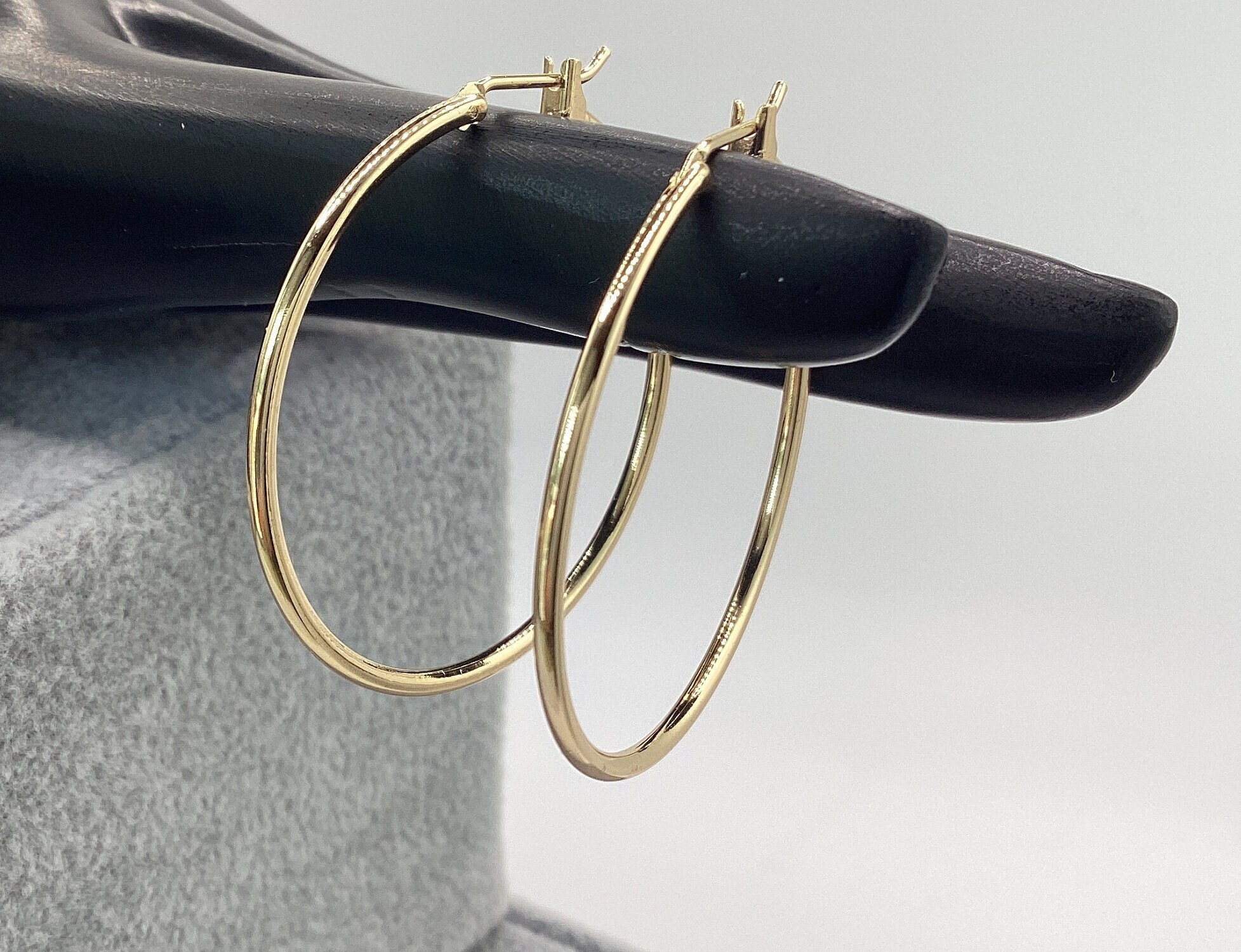 14k Gold Hoop Earrings 35mm Round 1.5mm Skinny Hoops 14k Gold Filled Hoop Earrings Latino Hoops Sweet Sixteen  Gift Mom Anniversary