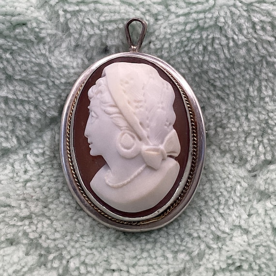 Antique Cameo Brooch Carved Cameo Pendant Antique… - image 2