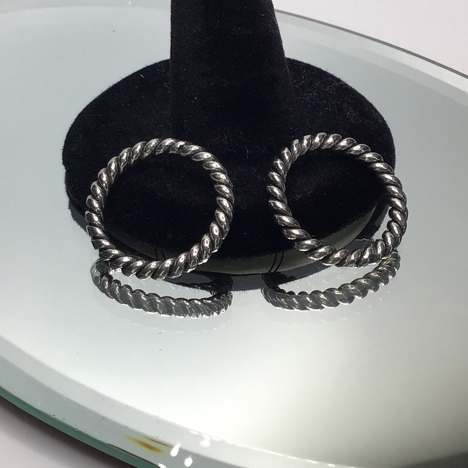 Estate Rope Band 925 Sterling Silver Stacking 3mm Twisted Design Vintage Rope Stacking Band Anniversary Gift Wedding Band (Sold Separately)