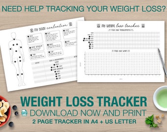 sale health fitness planner weight loss tracker printable etsy
