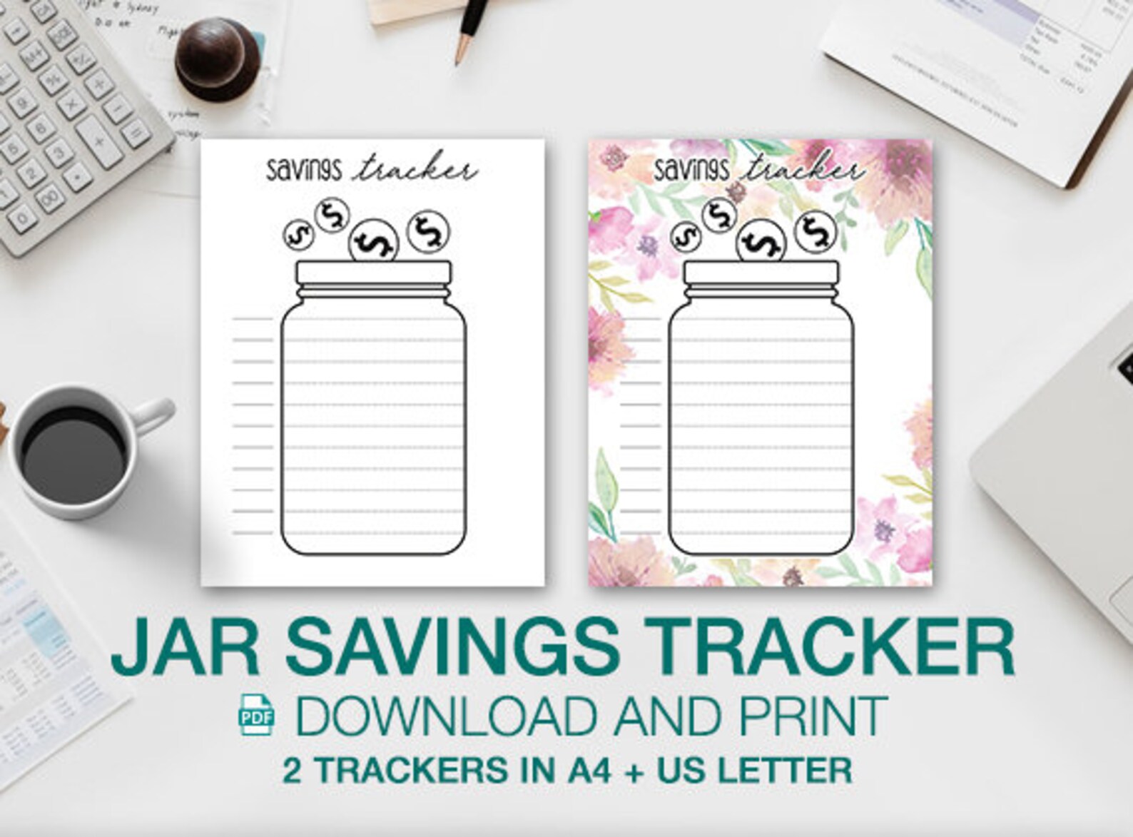 Mason Jar Savings Tracker Printable Download Bullet Journal - Etsy
