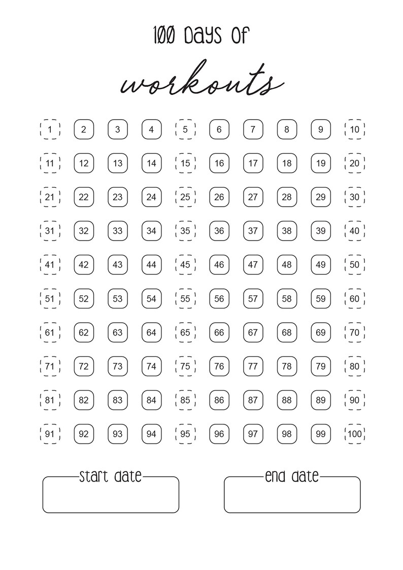 100 Days of... Challenge Habit Tracker printable download | Etsy