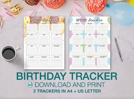 Birthday Tracker Printable Download Bullet Journal Add On Anniversary Diary Planner Inserts Balloon A4 Us Letter Size Birthday Tracker Printable Download Bullet Journal Add On Anniversary Diary Planner Inserts Balloon A4 Us Letter Size