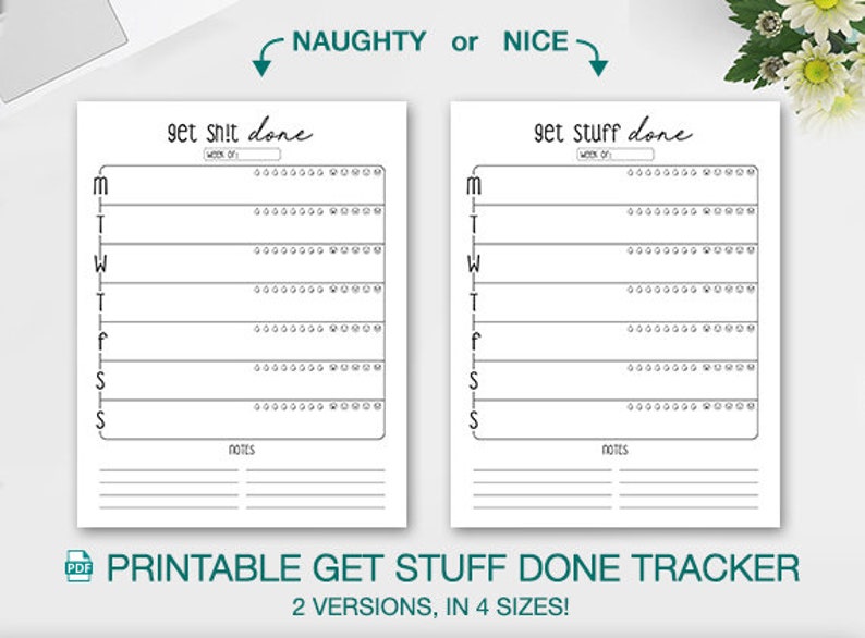 Printable Get Stuff Done Get Shit Done Weekly Planner Instant - Etsy