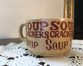 Vintage Soup Mug/Bowl - Stoneware Ceramic