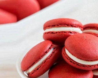 Macaron French Gourmet Treat Box, Heart Shaped Baby Shower, Thank You, Valentine, Birthday Favors Macaron
