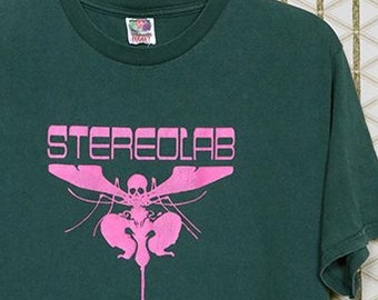 ステレオラブのTシャツ、ヴィンテージのレアTシャツ、色あせた