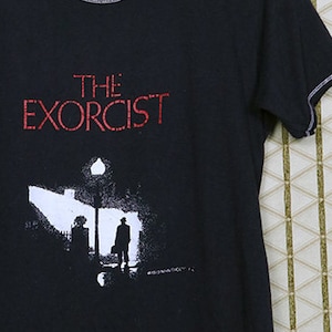1973 Exorcist t shirt, vintage rare faded black tee, goth punk gothic occult satan satanism devil Rosemary&#39;s Baby The Omen Linda Blair OG