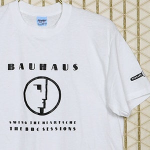 Bauhaus 1989 t-shirt, white tee shirt, soft thin, Swing the Heartache, The BBC Sessions, Peter Murphy, Love & Rockets, Tones on Tail, gothic
