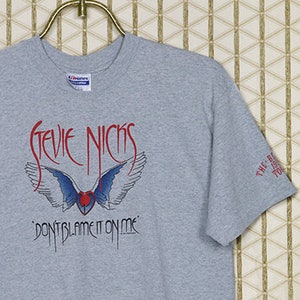 Stevie Nicks concert tour shirt, Fleetwood Mac, vintage rare 1983 tee shirt, soft thin, Wild Heart concert, Blame It On My, heather gray