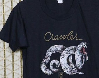 Crawler t-shirt, 1970s vintage rare tee shirt, soft thin, Back Street, Foreigner Cheap Trick The Who Bad Company 1977