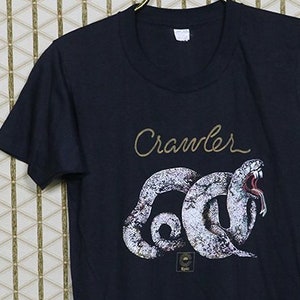 Crawler T-Shirt, 1970er Jahre Vintage seltenes T-Shirt, weich, dünn, Back Street, Außenseiter Günstiger Trick The Who Bad Company 1977