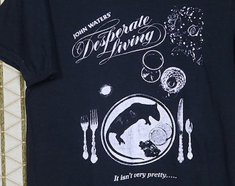 Desperate Living, John Waters t-shirt Edith Massey nertsstola, vintage zeldzame punk horror Andy Warhol Divine cult popcultuur Multiple Maniacs
