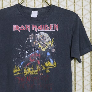 Iron Maiden shirt, 1983 Number Of The Beast t-shirt, vintage rare black tee heavy metal, Megadeth Metallica Slayer 1980s 80s 1980&#39;s