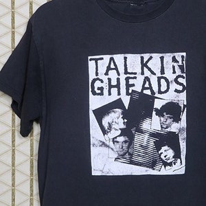 Talking Heads t-shirt vintage rare faded black tee shirt David Byrne, Brian Eno Roxy Music Tom Club David Bowie Blondie Velvet Underground