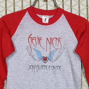 Stevie Nicks concert tour shirt, Fleetwood Mac t-shirt, Wild Heart, vintage ringer tee shirt, soft thin, Blame It On My, heather gray red