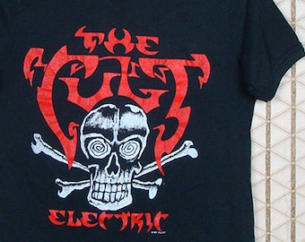 The Cult shirt, 1987 t-shirt Electric vintage rare black tee, Cure Siouxsie Banshees Mission Sisters of Mercy Death 1980s 80s soft thin