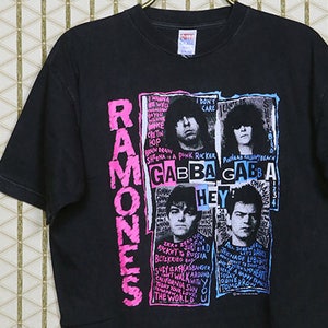 The Ramones 1991 t-shirt, Gabba Gabba Hey tee, hardcore punk, punk rock, double sided print, double sided, faded black
