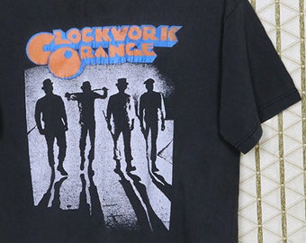 80s 90s LONG JOHNS fear no evil サーマルTシャツ A Clockwork Orange Shirt, Vintage Rare T-shirt Cult Horror