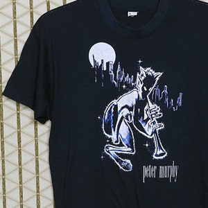 Peter Murphy tour T-shirt, Bauhaus, soft thin faded black tee shirt, vintage rare, Love and Rockets Tones on Tail goth gothic Siouxsie Cure