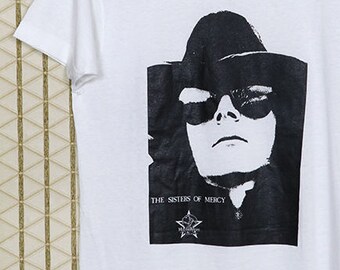 Sisters of Mercy t shirt, vintage rare Screen Stars shirt, Bauhaus Siouxsie Cure Christian Death Joy Division Depeche Mode, white soft thin