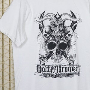 Bolt Thrower shirt, white t-shirt, Realm of Chaos tee, death metal, Benediction, Carcass, Entombed, Morbid Angel, Napalm Death, Bathory