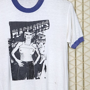 Plasmatics Wendy O Williams vintage rare T-shirt Joan Jett Runaways Slits white ringer tee shirt punk rock Stiff Records Lydia Lunch 70s 80s